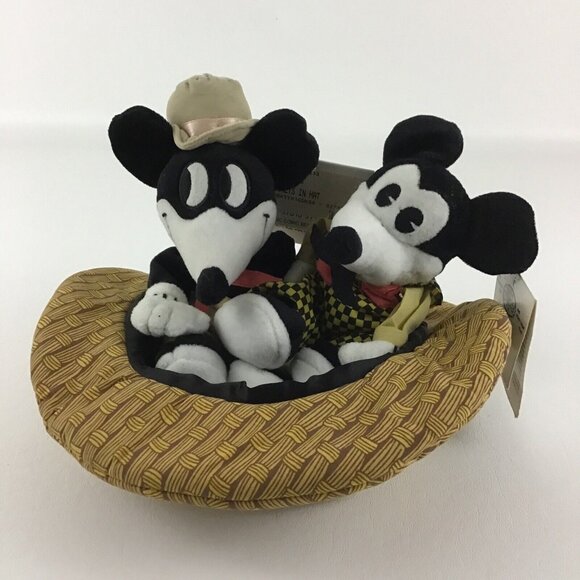 Disney Other - Disney Classic Comic Mickey Mouse Pair In Hat Plush Bean Bag Stuffed Toy w Tags